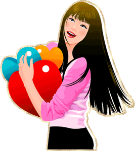 Gif animé coeur dans les bras